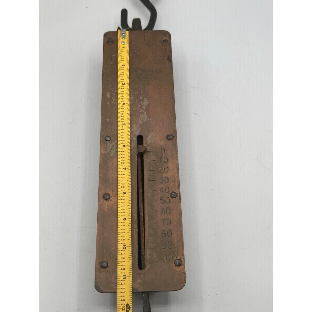 Vintage Detecto Scales No. 4100 1-100lbs Brass Hanging Spring‎ Balance Scale NY